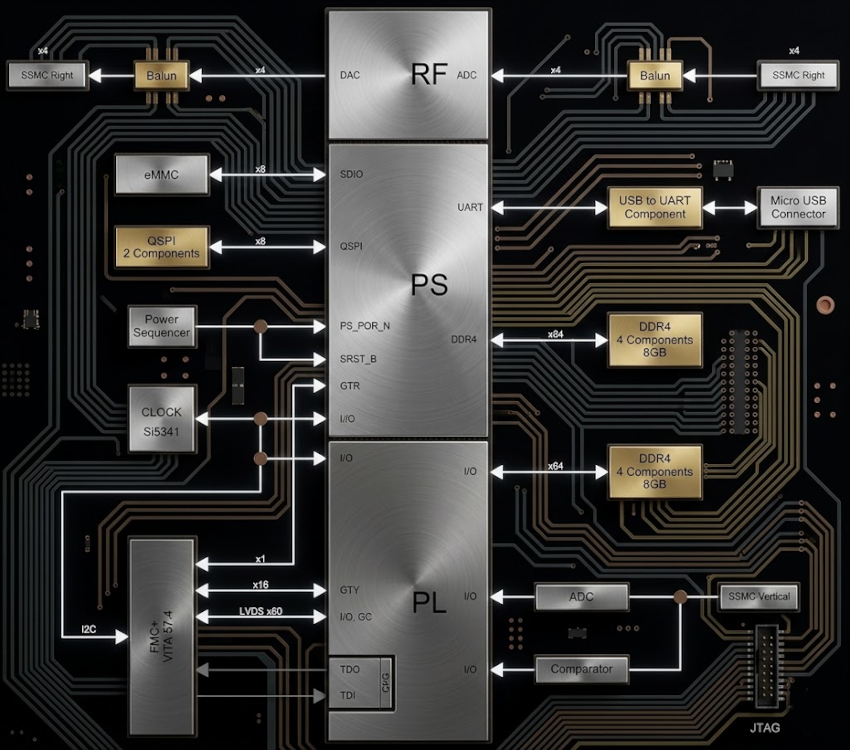 AMD ZYNQ UltraScale+ RFSoC FMC+ Board -4ADC/4DAC